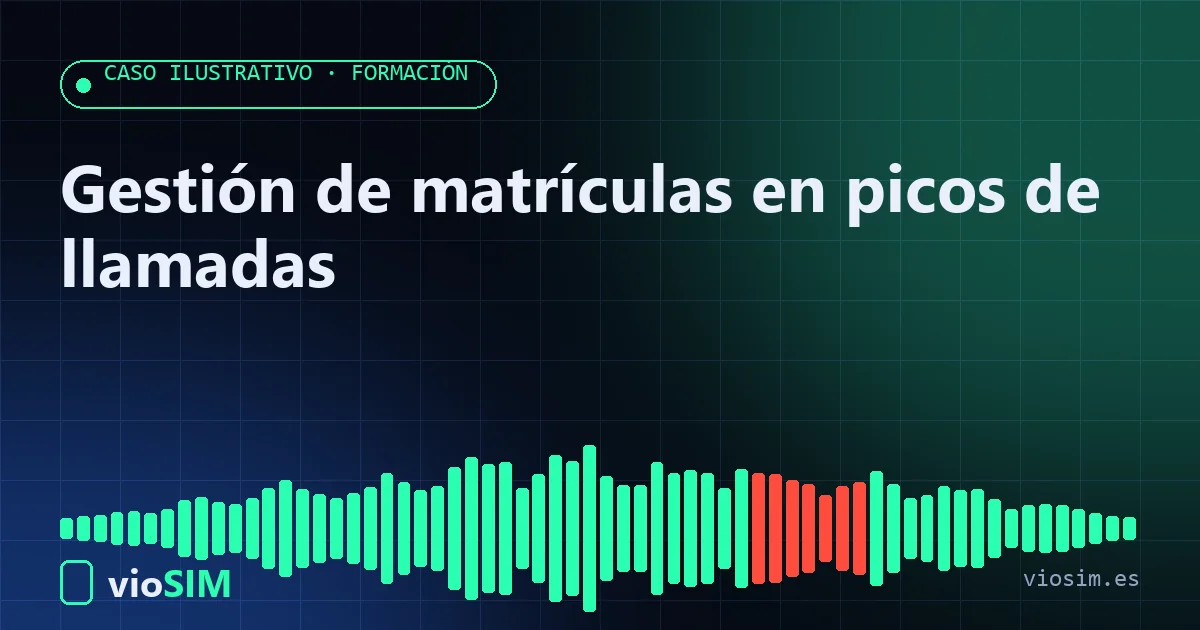 Gestión de matrículas en picos de llamadas gestión de matrículas: caso ilustrativo de formación con VioSIM